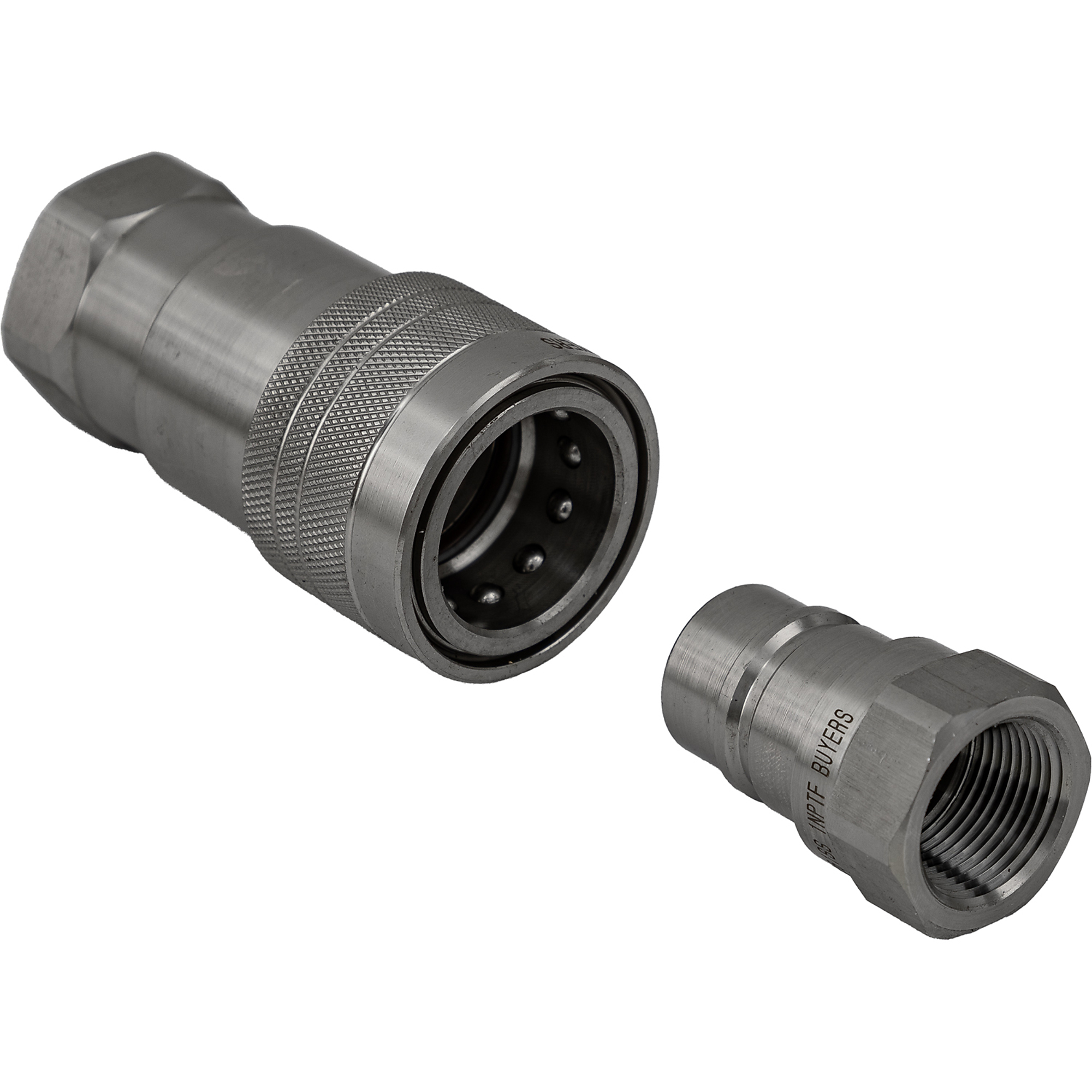 Buyers Products, Hydraulic Coupler Set, SST, 1in. NPTF, 1in. BODY, Fitting Size 1 in, Model# B40006SS